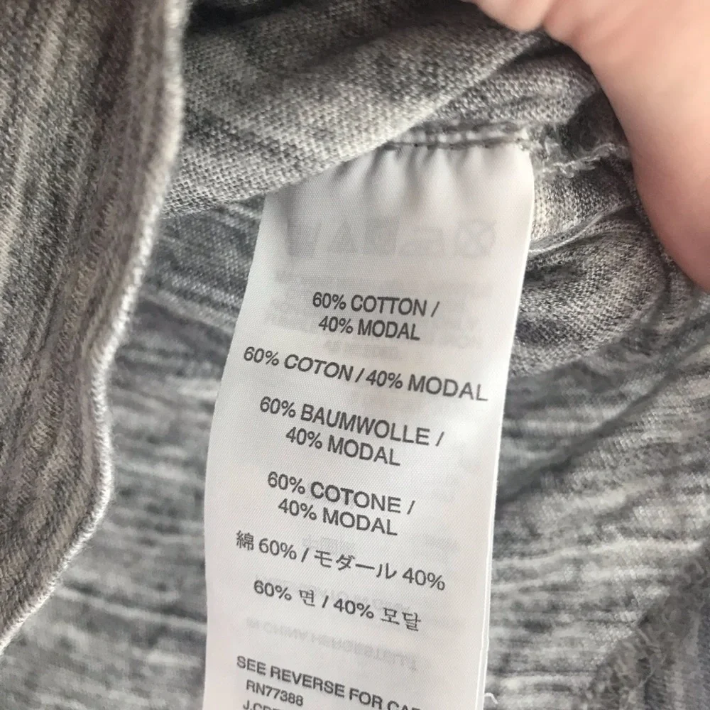 J. Crew Gray Crew Neck Embroidered Floral Top